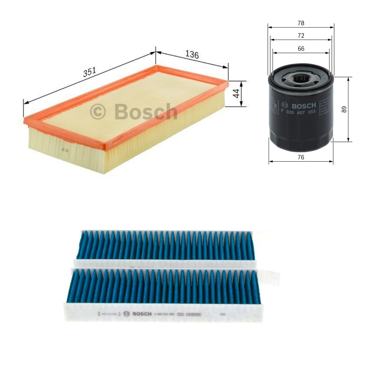 BOSCH Filter-komplekt BSH4055N0133 BOSCH BSH4055N0133 Filter-komplekt Peugeot 106 2 odav