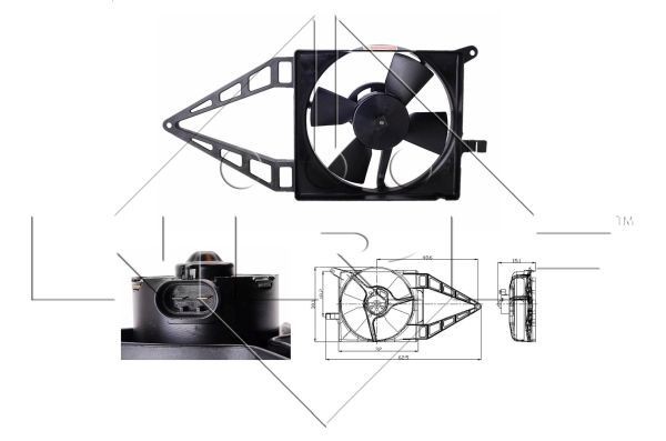 NRF Ventola radiatore 47020 NRF 47020 costo Ventola radiatore VAUXHALL Astra Mk3 (F) Sedan originale