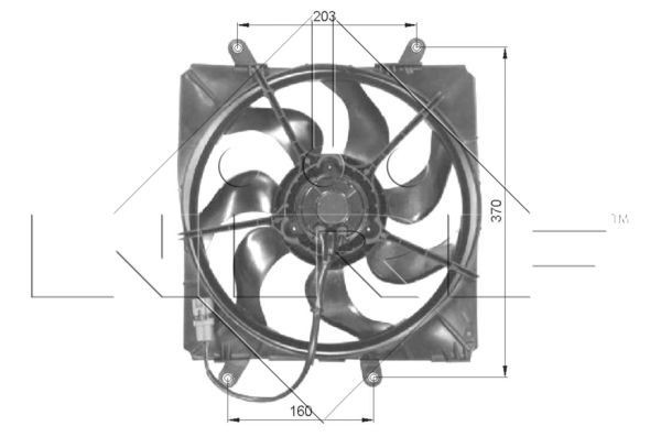 NRF Motoventilateur 47054 NRF 47054 Ventilateur de refroidissement moteur Hyundai ACCENT d'origine