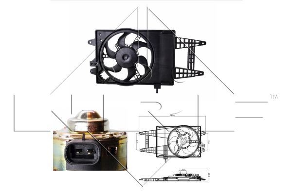NRF Ventilátor chladenia motora 47243 NRF 47243 Ventilátor chladiča Peugeot J9 originálne
