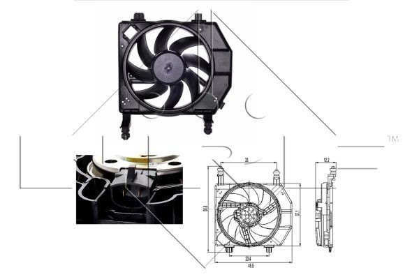 NRF Koelventilator 47261 prijs Koelventilator Ford J5_, J3_ 47261 NRF