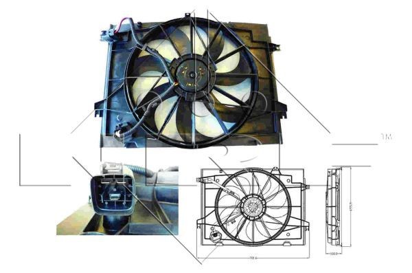 NRF Ventilador de radiador 47285 NRF 47285 Ventoinha K2700 Camião de plataforma/Chassis (SD) originais preço
