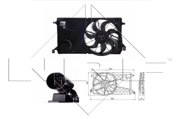 Koelventilator NRF 47291 NRF 47291: Koelventilator Mazda 3 2008