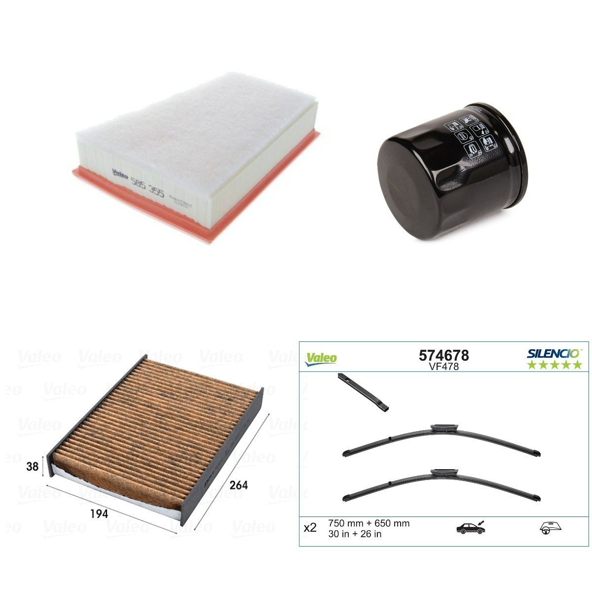 VALEO Detaļu komplekts, Tehniskā apkope VAL4682SK008 VALEO VAL4682SK008 Filtrs-komplekts Renault Clio Van s57 cena