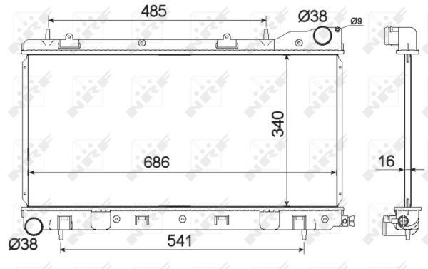 NRF Ψυγείο, ψύξη κινητήρα 53595 NRF 53595 Ψυγείο, ψύξη κινητήρα SUBARU Outback IV (BR) 3.6 AWD 280 PS 2014