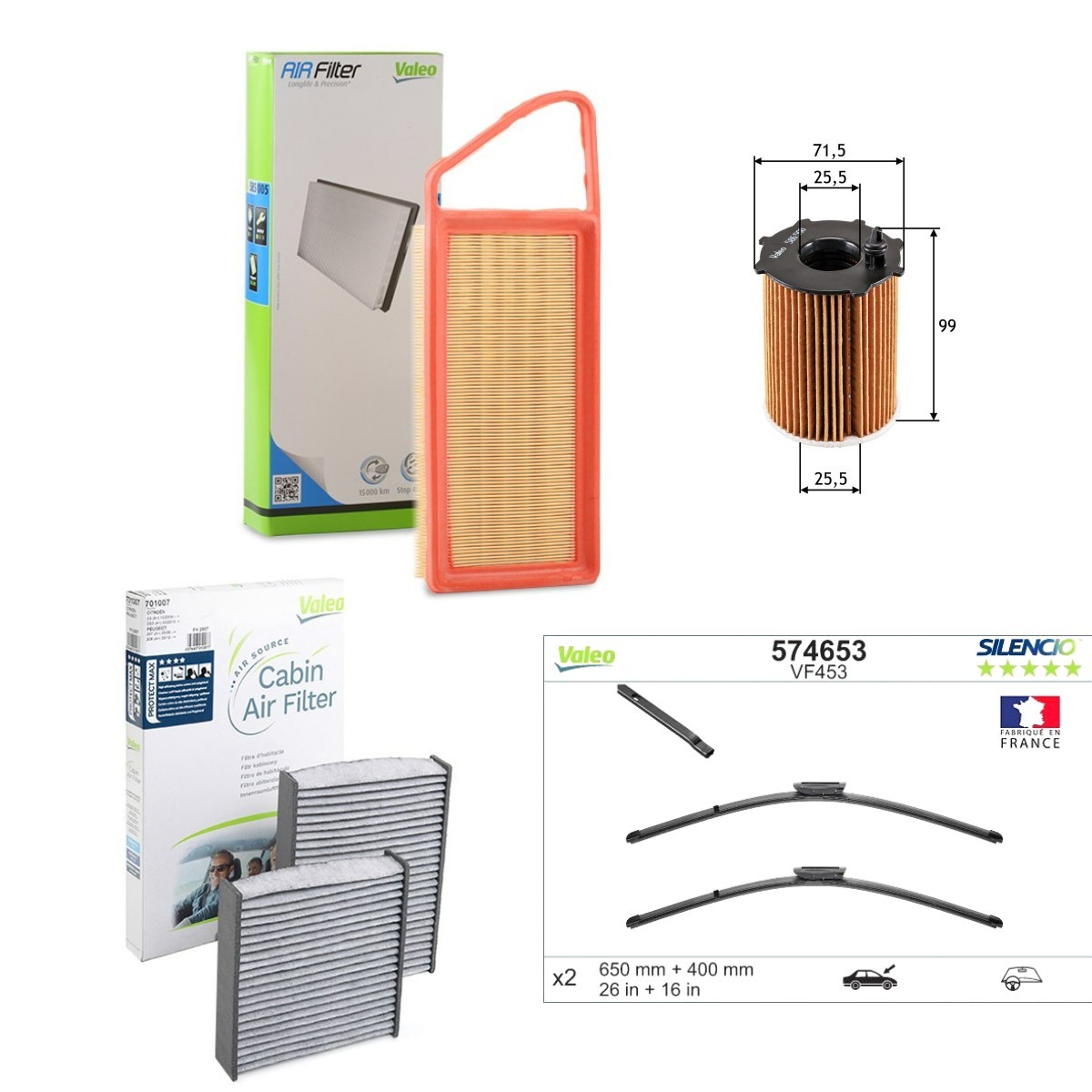 VALEO Servicepakke VAL4682SK013 VALEO VAL4682SK013 Filtersett Сitroën ZX N2 pris