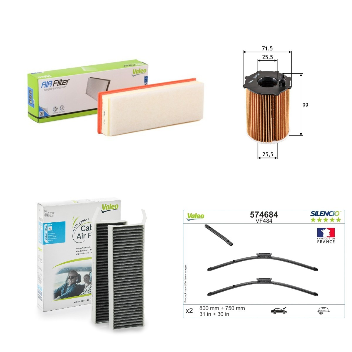 VALEO Kit de revisão VAL4682SK015 Elemento de filtro CITROËN VALEO VAL4682SK015