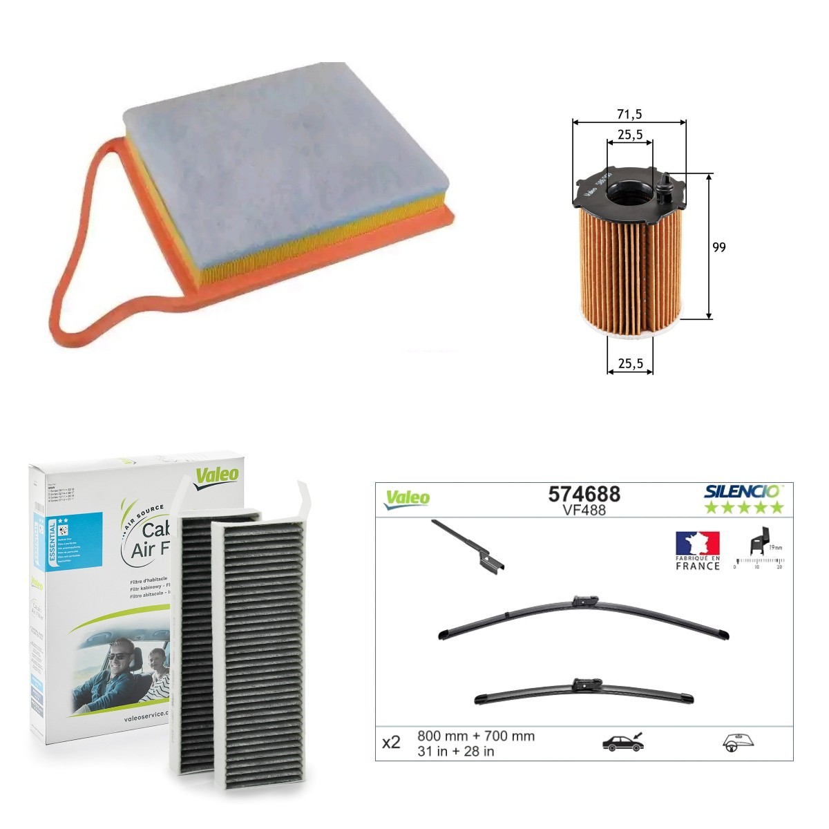 VALEO Kit de revisão VAL4682SK030 Elemento de filtro CITROËN VALEO VAL4682SK030