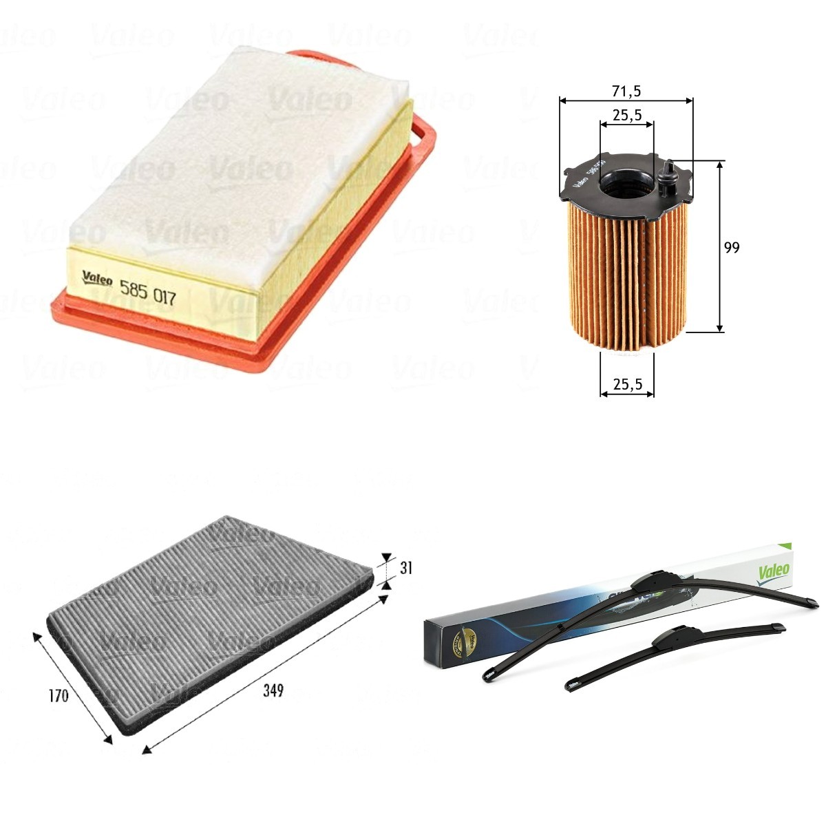 VALEO Kit de revisão VAL4682SK033 VAL4682SK033 VALEO Elemento de filtro Citroën baratos