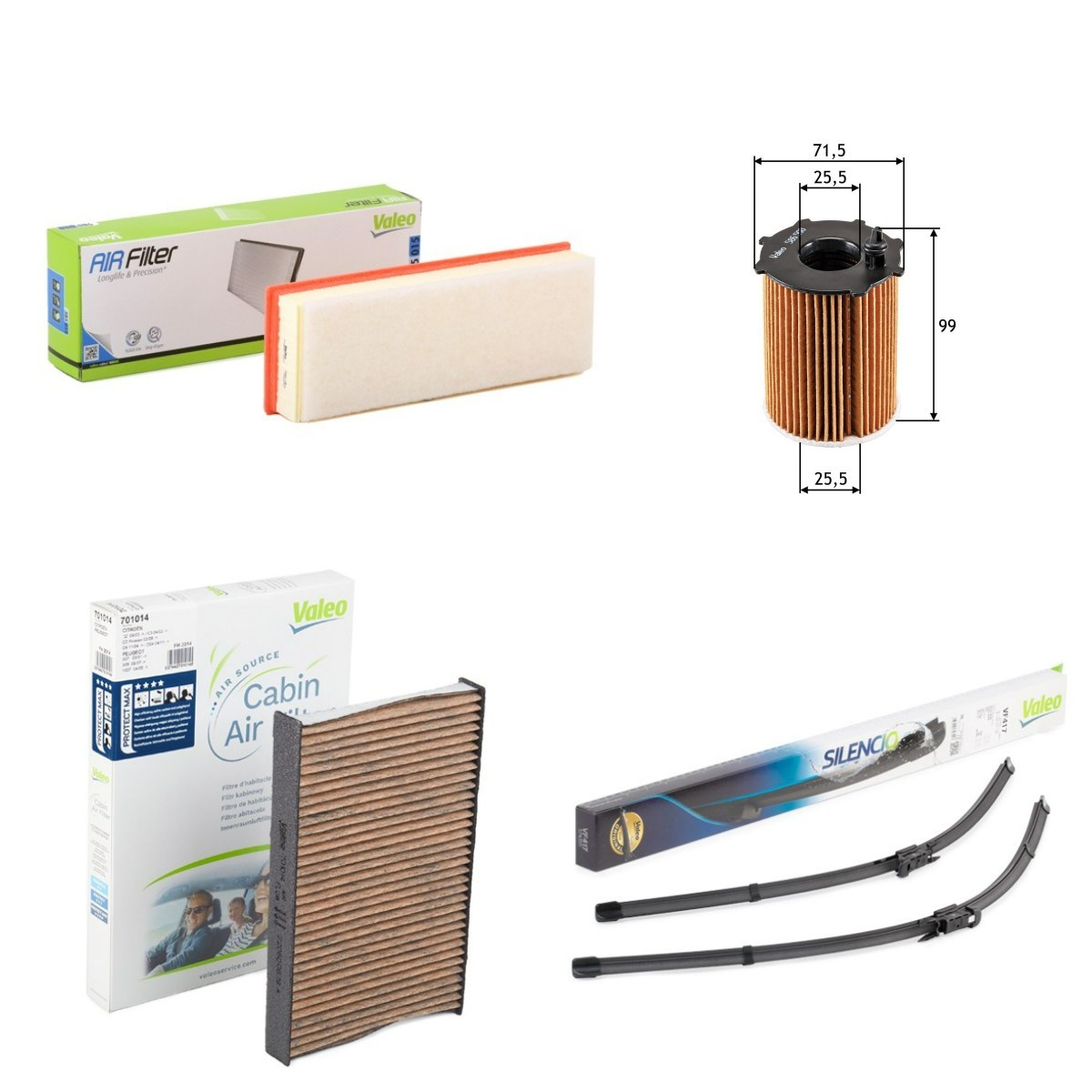 VALEO Σετ ανταλλακτικών, σέρβις VAL4682SK042 Σετ φίλτρων VALEO SUBARU VAL4682SK042