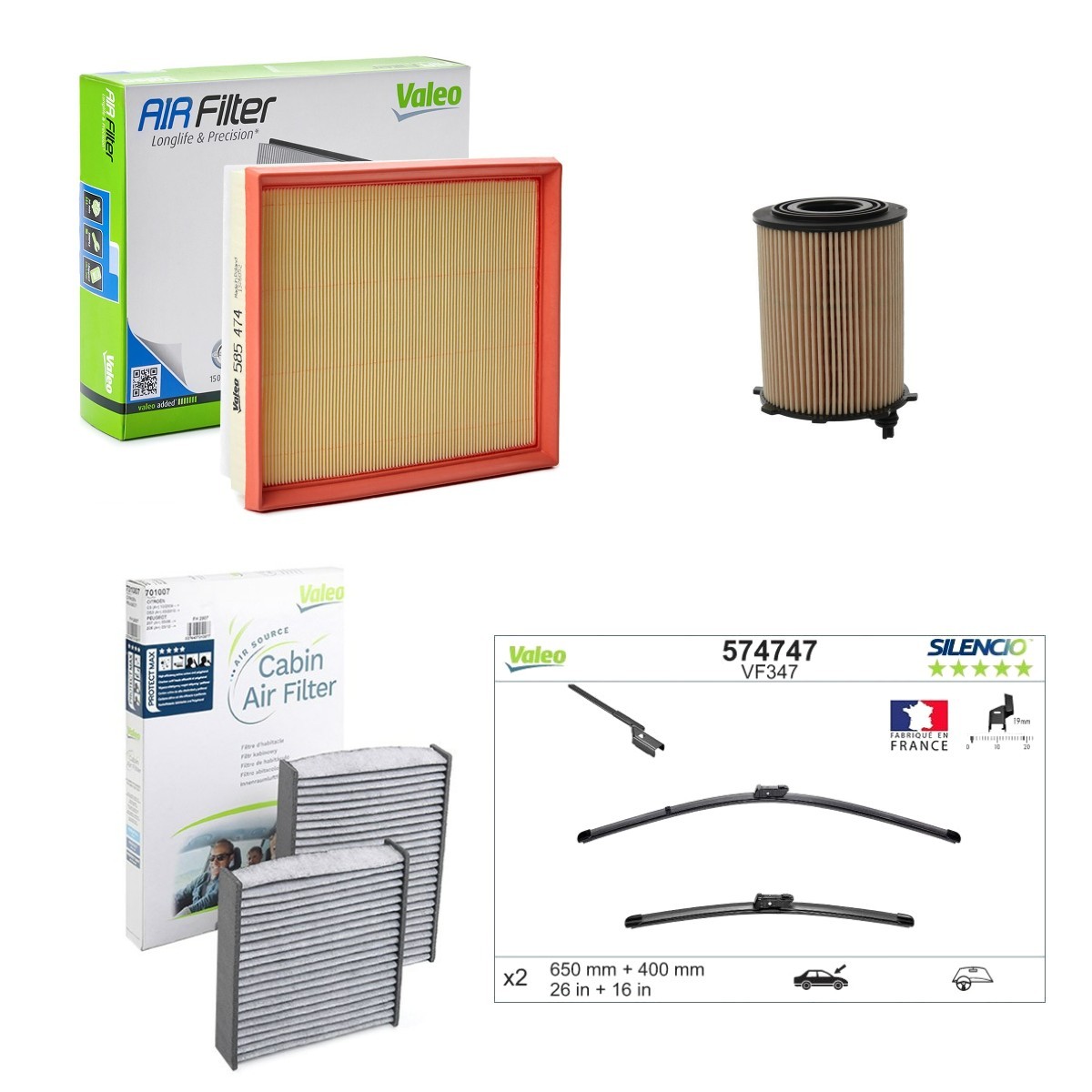 VALEO Kit de revisão VAL4682SK044 Elemento de filtro VALEO CITROËN SILENCIO X.TRM VAL4682SK044