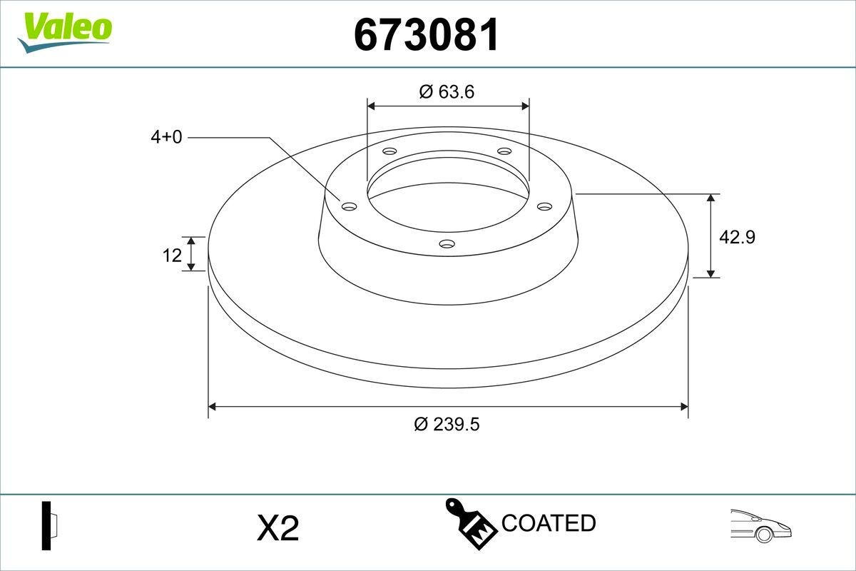 VALEO Bremseskive 673081 673081 Bremseskiver MAZDA XEDOS VALEO