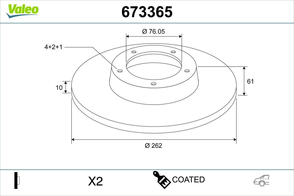 VALEO Δισκόπλακα 673365 Δίσκος φρένων VALEO CEE'D 673365 φθηνά