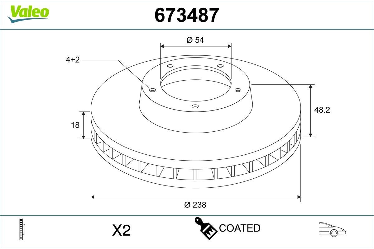 VALEO Piduriketas 673487 VALEO 673487 Piduriketas TOYOTA Corolla VI Sedaan (E90) 1.6 GL 4WD (AE95) 95 hj 1990