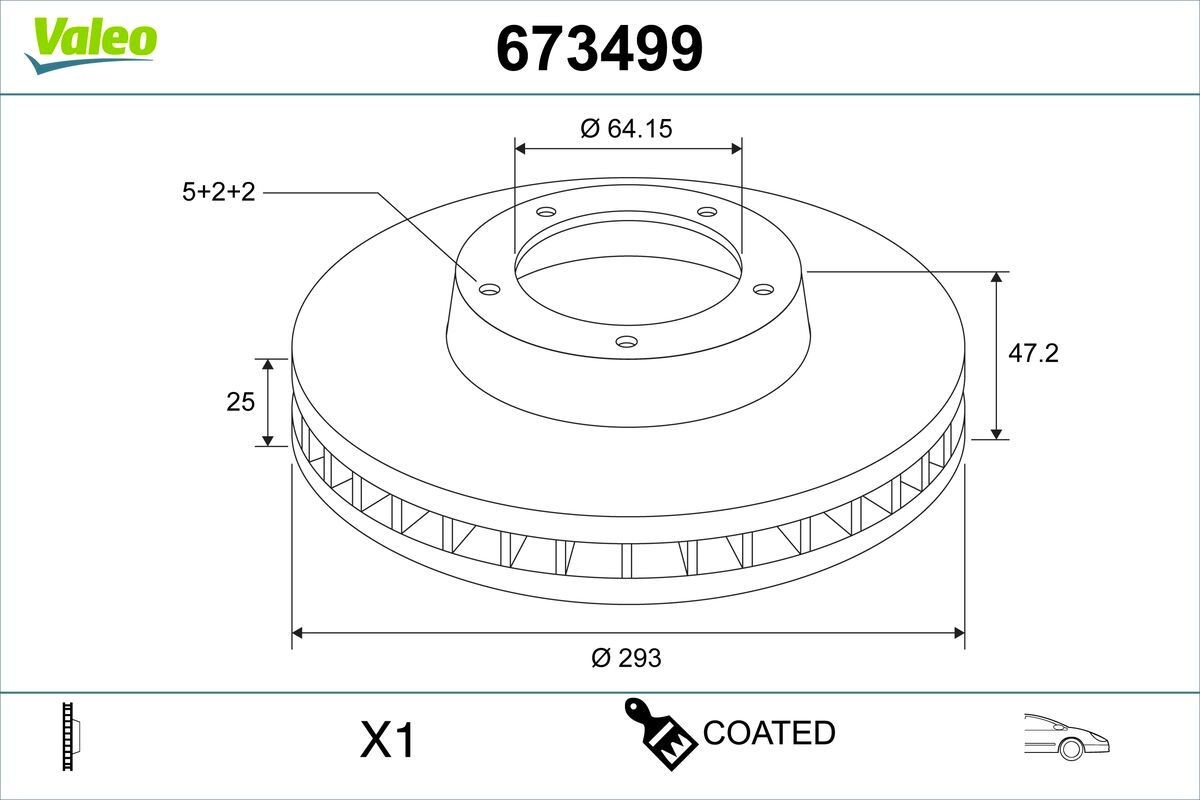 VALEO Disque de frein 673499 Disques de frein VALEO CR-Z 673499 pas cher