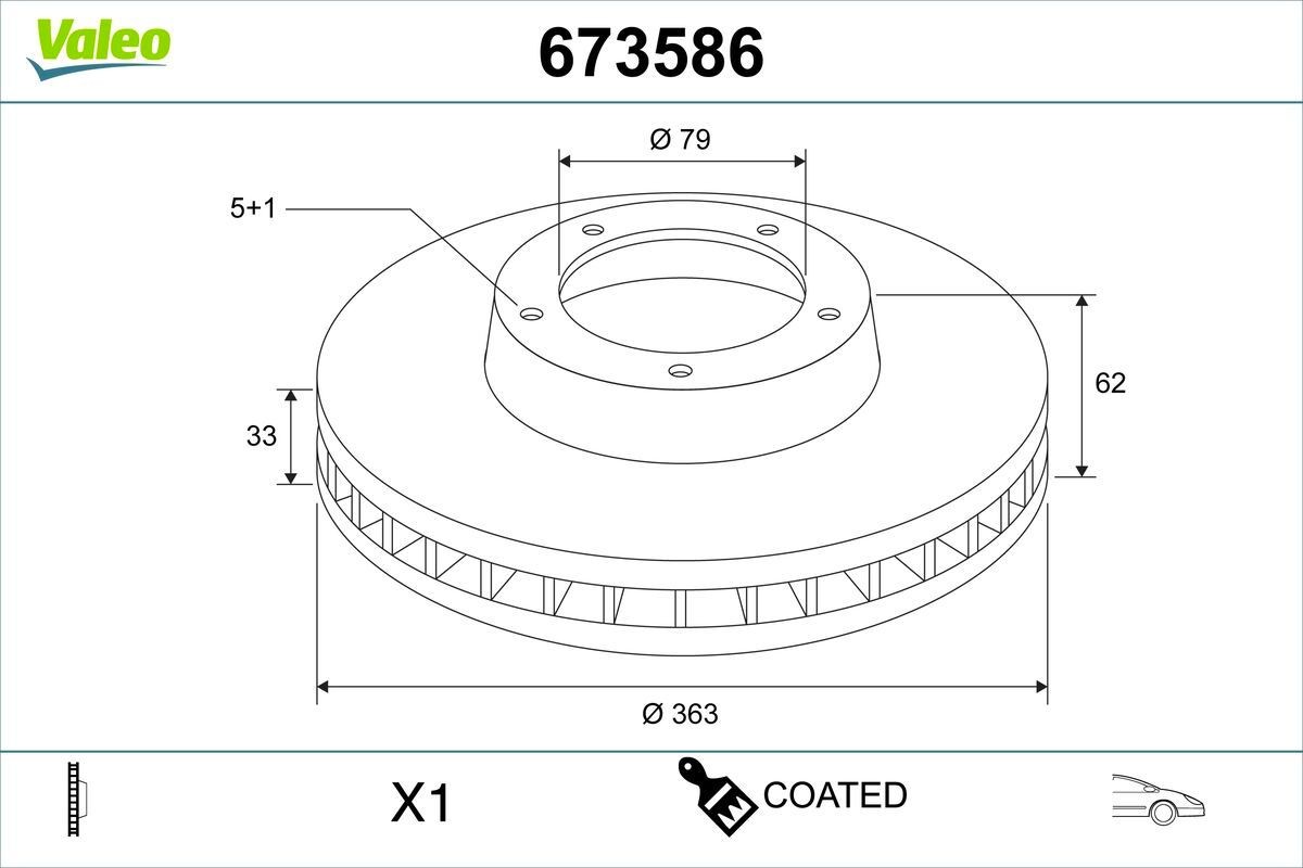 VALEO Remschijf 673586 673586 VALEO Sportremschijven Land Rover goedkoop