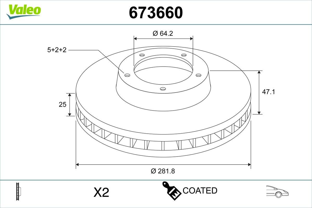 VALEO Brzdový kotouč 673660 Kotúčové brzdy VALEO Honda CRX 673660