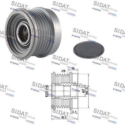 SIDAT Voľnobeżka alternátora 455276 455276 Voľnobeżka alternátora SIDAT PEUGEOT 309