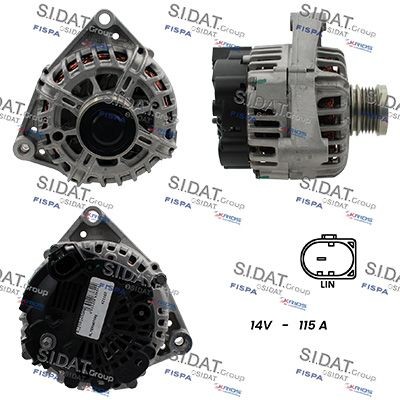 SIDAT Alternator A12VA1459A2 A12VA1459A2 SIDAT alternator SMART