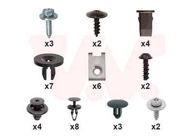Monteringssæt, kofanger VAN WEZEL 1807794 VAN WEZEL 1807794: Forkofanger-stiver og bagkofanger-stiver Ford FIESTA 2010