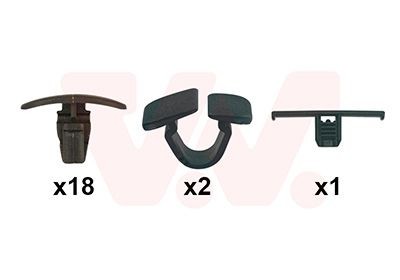 VAN WEZEL Montageset, motorkap 7644797 Motorkap en onderdelen VAN WEZEL KAROQ 7644797 goedkoop