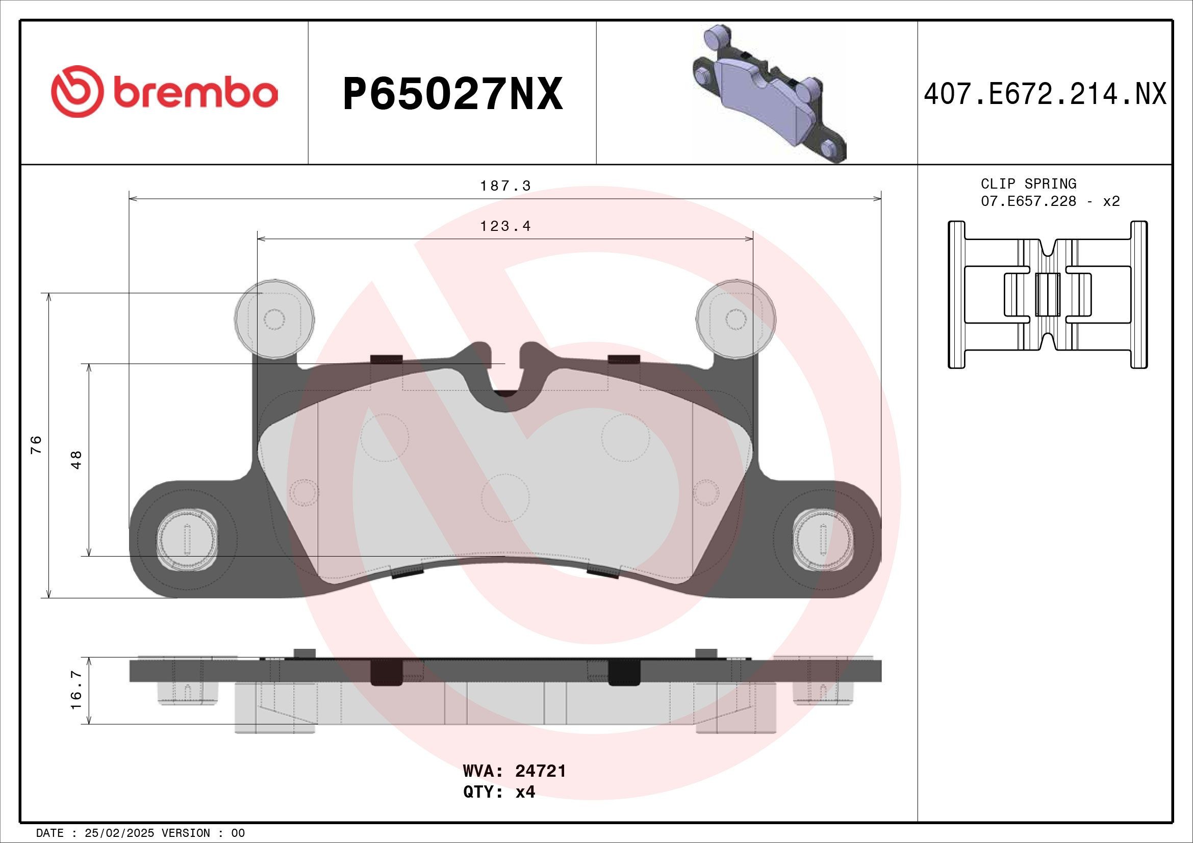 BREMBO Bremseklosser P65027NX BREMBO P65027NX Bremsebelegg PORSCHE Taycan Cross Turismo billige
