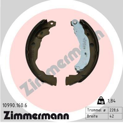 ZIMMERMANN Bremseskosett, håndbrems 10990.160.6 Håndbremse ZIMMERMANN 123-serien 10990.160.6 billige