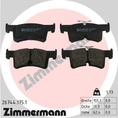 ZIMMERMANN Bremseklosser 26744.175.1 ZIMMERMANN 26744.175.1 originale Bremseklosser Multivan T7 (STM, STN) hva koster