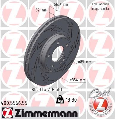 ZIMMERMANN Bromsskiva 400.5566.55 ZIMMERMANN 400.5566.55 Bromsskiva MERCEDES-BENZ G-klass (W463) AMG G 63 4x4² (463.280) 585 hk 2025