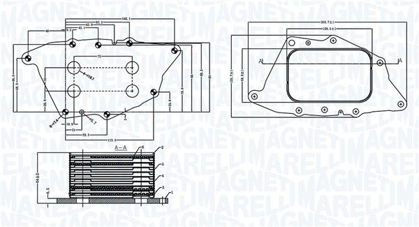 MAGNETI MARELLI Oliekøler, motorolie 350300004900 MAGNETI MARELLI 350300004900 originale BMW F39 Olieradiator hvad koster