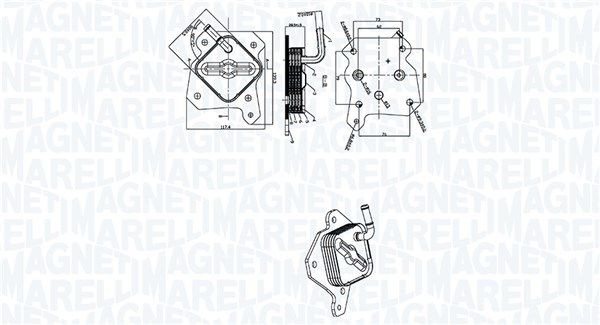 MAGNETI MARELLI Radiador de óleo, óleo do motor 350300006100 MAGNETI MARELLI 350300006100 Radiador de óleo Toyota Yaris xp13 preço