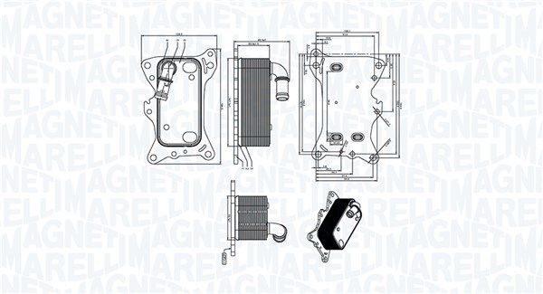 MAGNETI MARELLI Moottoriöljyn jäähdytin 350300006300 Sprinter 4-t Flatbed Kuorma-auto / Alusta (907) öljynjäähdytin MAGNETI MARELLI 350300006300