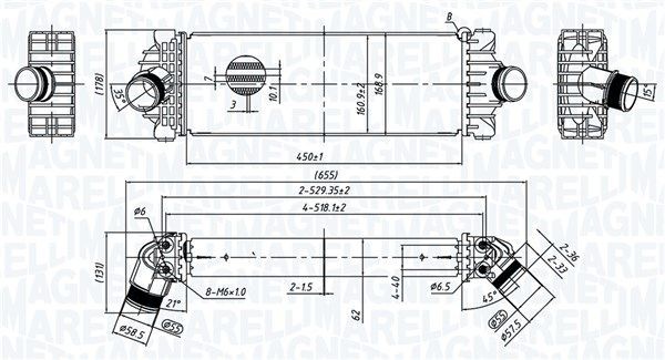 MAGNETI MARELLI Chladič plniaceho vzduchu 351319206230 351319206230 Intercooler MAGNETI MARELLI FORD GRANADA