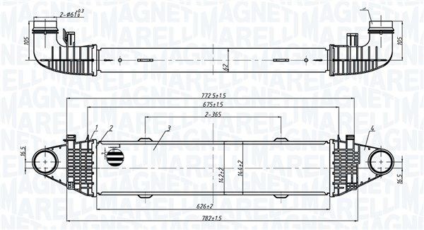 MAGNETI MARELLI Intercooler 351319206250 351319206250 MAGNETI MARELLI laddluftkylare MERCEDES-BENZ M-klass