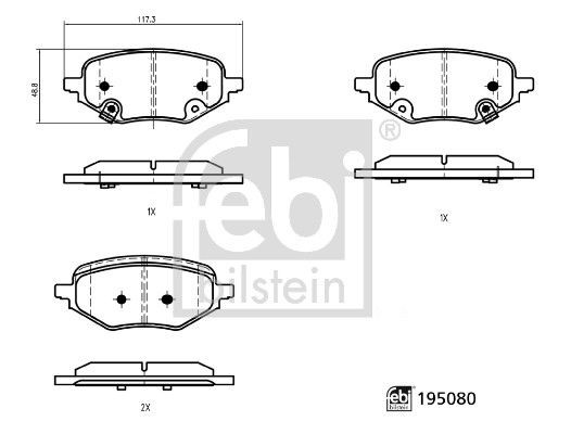 FEBI BILSTEIN Τακάκια φρένων 195080 Τακάκια FEBI BILSTEIN MG 4 195080 φθηνά
