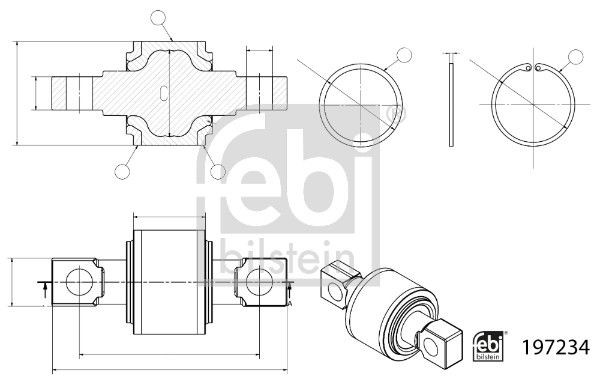 FEBI BILSTEIN Repair Kit, guide strut 197234 CITROЁN C3 FEBI BILSTEIN repair kit, support- / steering link 197234