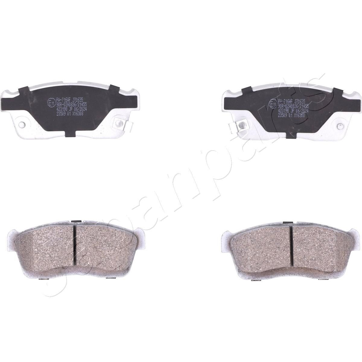 JAPANPARTS Kit pastiglie freni PA-716AF PA-716AF costo Pastiglie freno sportive SUBARU XV JAPANPARTS