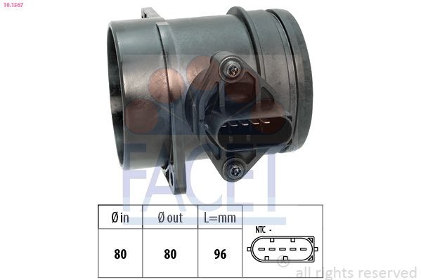 FACET Mass air flow sensor 10.1567 10.1567 FACET mass air flow sensor (maf) NISSAN CUBE