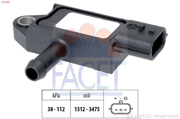 FACET Sensor, pressãodos gases de escape 10.3301 10.3301 Sensor gases de escape NISSAN 300 ZX FACET