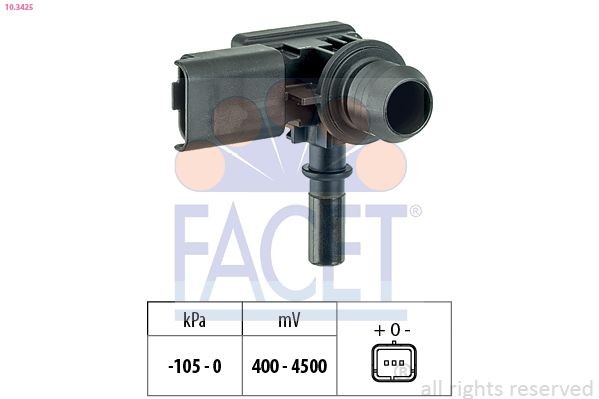 FACET Trycksensor, bromskraftsförstärkare 10.3425 FACET 10.3425 Bromsservo Fiat FIORINO kostand