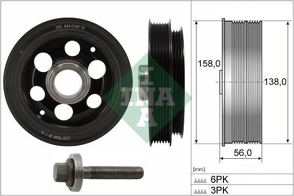 INA Kit pulegge, Albero motore / a gomito 544 0180 20 INA 544 0180 20 Puleggia motore Ford Galaxy MK3 originale prezzo