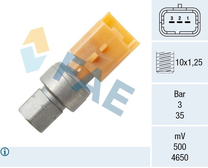 FAE Pressostat, climatisation 15807 FAE 15807 Pressostat de climatisation Peugeot 206 d'origine