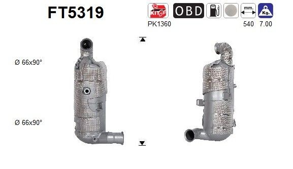 Kvēpu filtrs AS FT5319 AS FT5319 Kvēpu filtrs PEUGEOT 308 2025