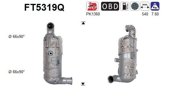AS Partikelfilter (DPF) FT5319Q AS FT5319Q Partikelfilter (DPF) Grandland X (A18) original