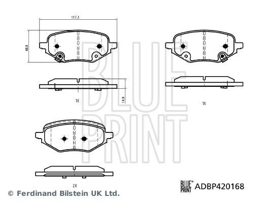 BLUE PRINT Τακάκια φρένων ADBP420168 BLUE PRINT ADBP420168 Τακάκια φρένων MG HS τιμες