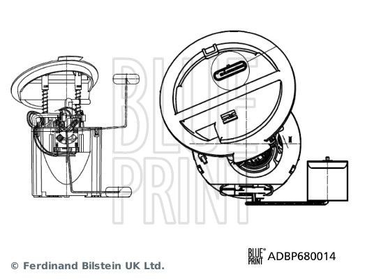BLUE PRINT Drivstoffpumpe ADBP680014 ADBP680014 Brennstoffpumpe HYUNDAI i20 BLUE PRINT