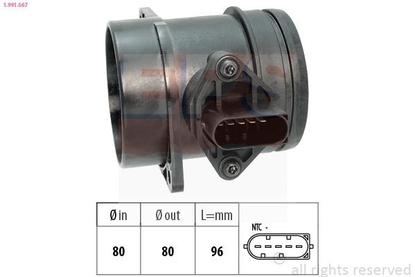 EPS Luchtmassameter (LMM) 1.991.567 Hyundai ACCENT Luchtmassasensor EPS 1.991.567