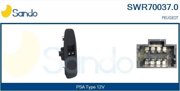 Brytare, fönsterhiss SANDO SWR70037.0 SANDO SWR70037.0 Strömställare fönsterhiss PEUGEOT 208 2016