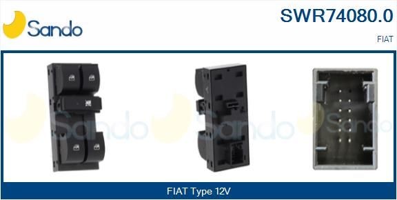 Slēdzis, Stikla pacēlājmehānisms SANDO SWR74080.0 SANDO SWR74080.0: Stikla pacēlāja slēdzis Fiat PUNTO 2008