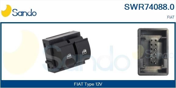 Slēdzis, Stikla pacēlājmehānisms SANDO SWR74088.0 SANDO SWR74088.0: Stikla pacēlāja slēdzis Fiat PUNTO 2002